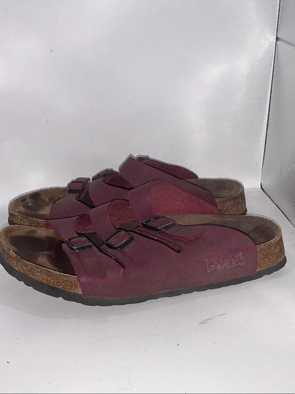 Birkenstock Arizona Comfort Triple-Strap Burgundy Women’s Sandals
